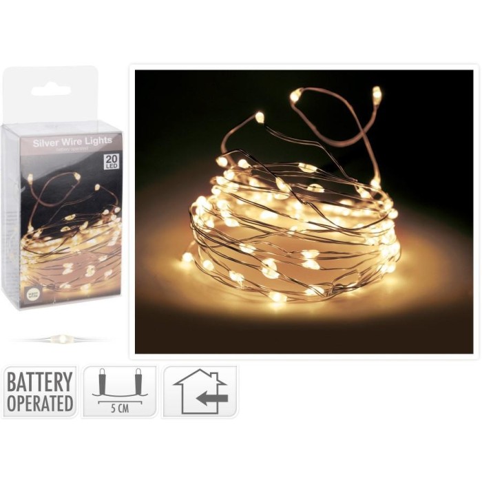 MICROLED DA 20 SU CAVO ARGENTO NIANCO CALDO